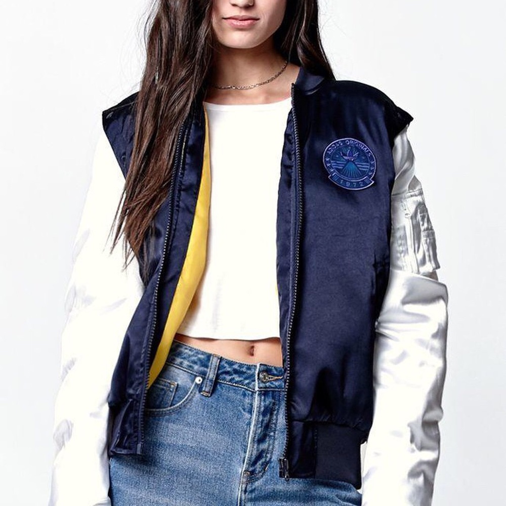 AdidasxRita Ora satin bomber jacket